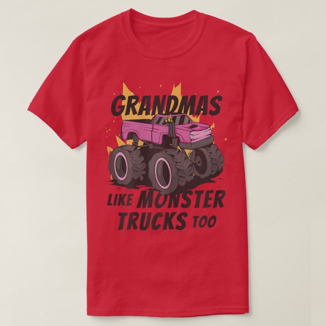 Womens Grandma Monster truck lover Grandmother Fun T-Shirt (Design Front)
