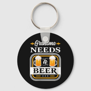Womens Grandma Needs A Beer Bride And Groom Drinke Key Ring