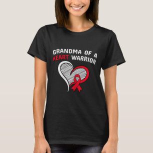 Womens Grandma Of A Heart Warrior Chd Disease Awar T-Shirt