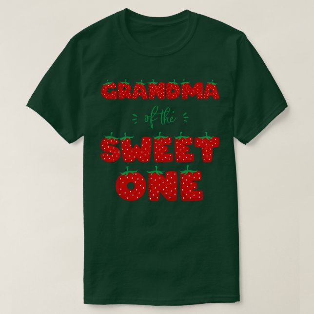Womens Grandma of The Sweet One Strawberry Birthda T-Shirt (Design Front)