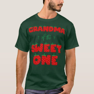 Womens Grandma of The Sweet One Strawberry Birthda T-Shirt