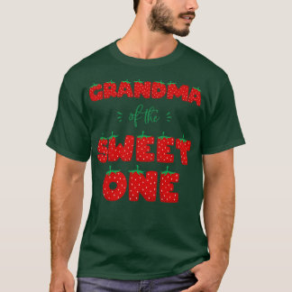 Womens Grandma of The Sweet One Strawberry Birthda T-Shirt