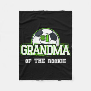 Womens Grandma Rookie Of Year 1st Birthday Soccer Fleece Blanket
