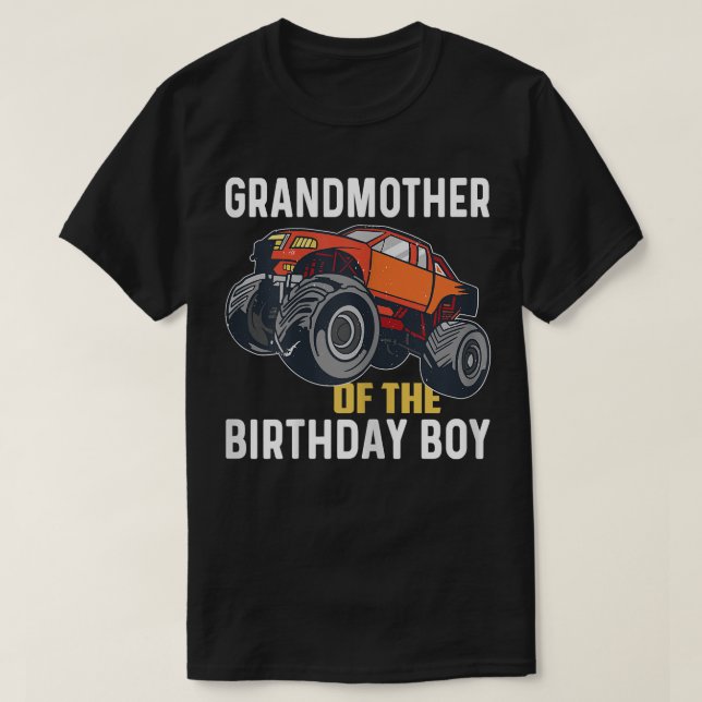 Womens Grandmother of the Birthday Boy Monster Tru T-Shirt (Design Front)
