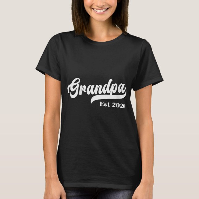 Womens Grandpa Est 2026 New Grandfather Design V-n T-Shirt (Front)