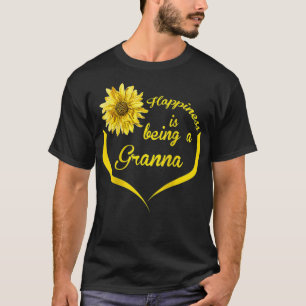 Womens Granna Gift Happiness Is Being A Granna  T-Shirt