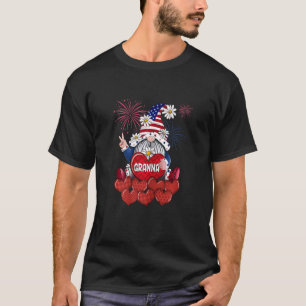 Womens Granna Gnome Loves Sweet Heart American 4th T-Shirt