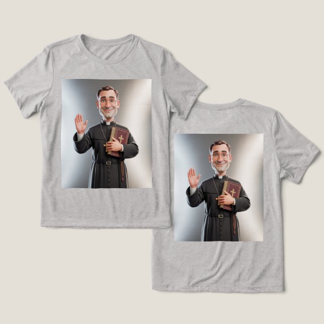 Women's Gray Priest Tri-Blend Shirt (Design Front & Back)