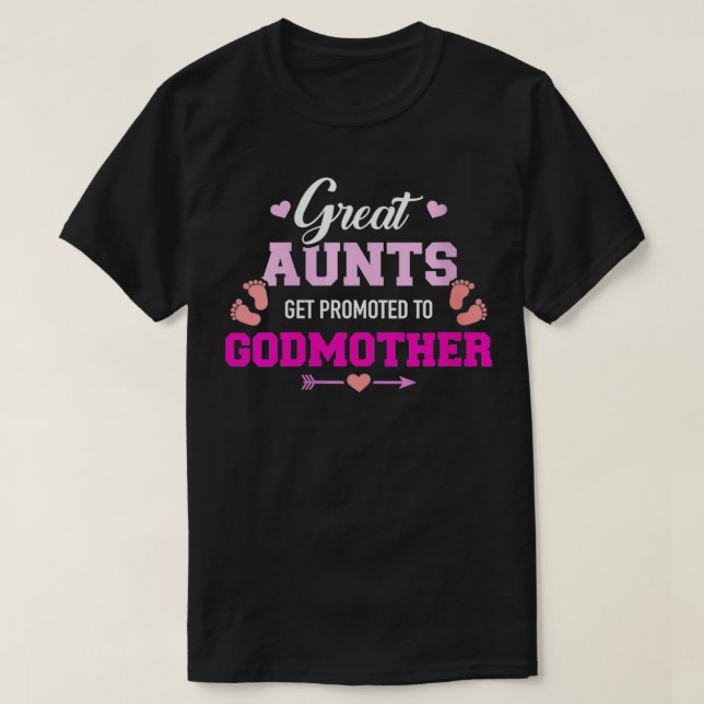 Womens Great aunts get promoted to godmother VNeck T-Shirt (Design Front)