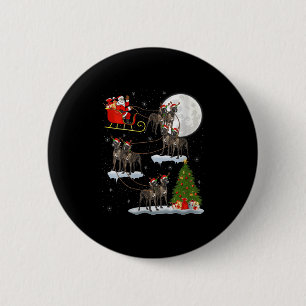 Womens Great Dane Dog Santa Sleigh Flying Funny Ma 6 Cm Round Badge