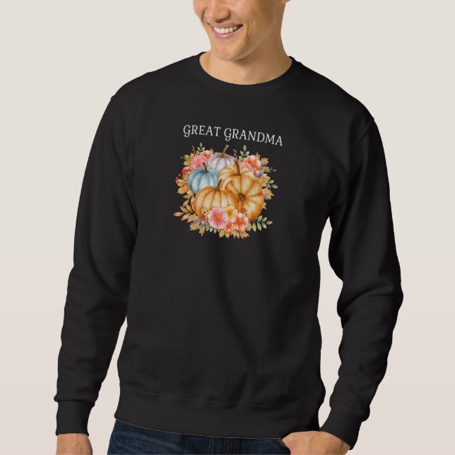 Womens Great Grandma Colorful Pumpkins Fall Autumn Sweatshirt (Front)