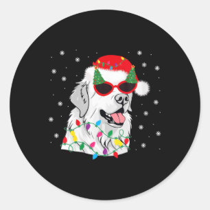 Womens Great Pyrenees Christmas Pyrenees Dog Xmas Classic Round Sticker