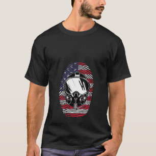 Womens Great Us Air Force Fighter Pilot Usa Flag T-Shirt
