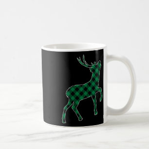 Womens Green Black Buffalo Plaid Deer Reinapparel  Coffee Mug