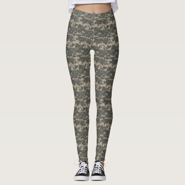 Women's Green/Brown Camouflage Leggings (Front)