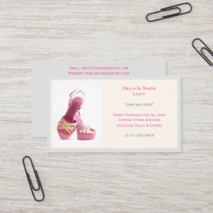 Women's Grey Fashion Shoes Pink High Heels Business Card