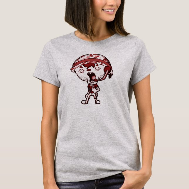Womens Grey ZLB red Shirt (web add on back) (Front)