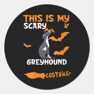 Womens Greyhound Black White Costume Halloween Classic Round Sticker