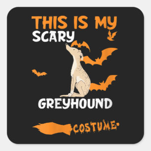 Womens Greyhound Brindle Costume Halloween Lazy Square Sticker