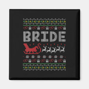 Womens Groom Bride Christmas Xmas Ugly Matching Co Magnet