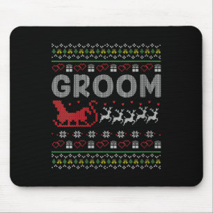 Womens Groom Bride Christmas Xmas Ugly Matching Co Mouse Pad