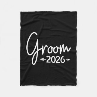 Women's groom est 2026 married wedding bridal fleece blanket