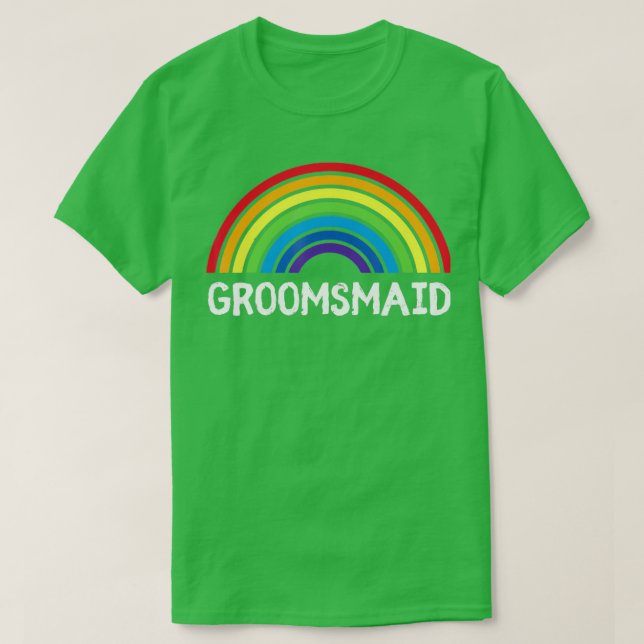 Womens Groomsmaid Wedding Ceremony LGBT Gay Bachel T-Shirt (Design Front)