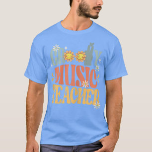 Womens Groovy Music Teacher Retro Vintage Groovy M T-Shirt