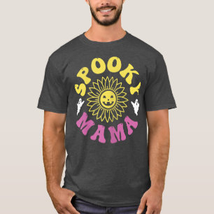 Womens Groovy Spooky Season Mama Retro Halloween G T-Shirt