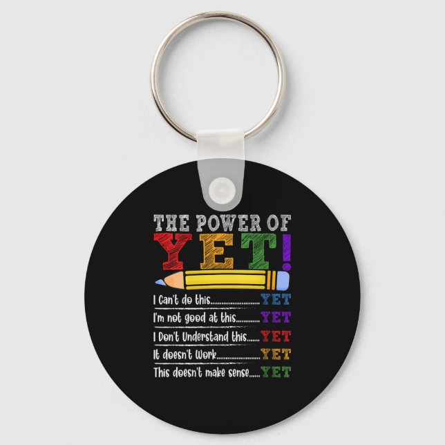 Womens Growth Mindset Teacher Motivational Sitive  Key Ring (Front)