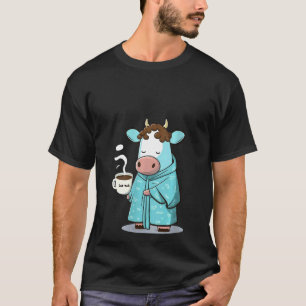Womens Grumpy Cow Coffee Lover on Coffee Cattle T-Shirt