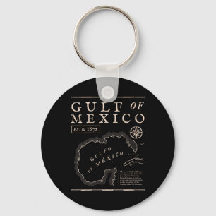 Womens Gulf Of Mexico 1672 Historic Map V-neck Key Ring