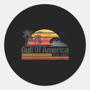 Womens Gulf Of Us America Est 2025 Retro Vintage B Classic Round Sticker