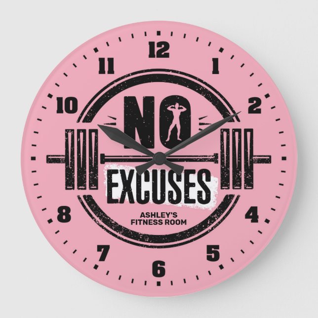 Women's Gym Fitness Room Personalised Wall Clock (Front)