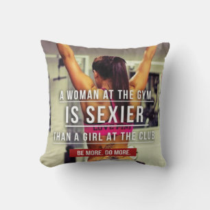 Women's Gym Workout Motivational Cushion