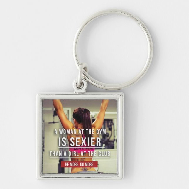 Women's Gym Workout Motivational Key Ring (Front)