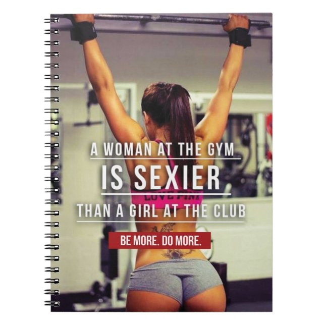 Women's Gym Workout Motivational Spiral Notebook (Front)