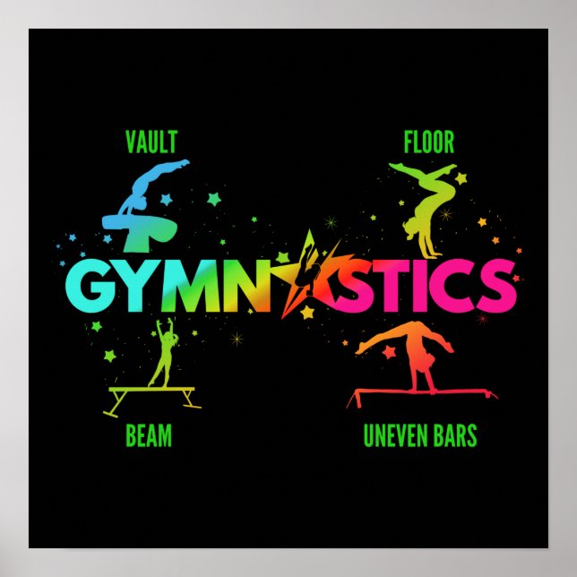 Women's Gymnastics Bars Beam Vault Floor Poster (Front)