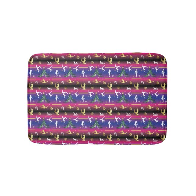 Women's Gymnastics Christmas Tree Bath Mat (Front)