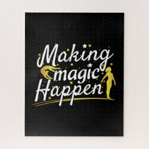 Women's Gymnastics Making Magic Happen Quote Jigsaw Puzzle