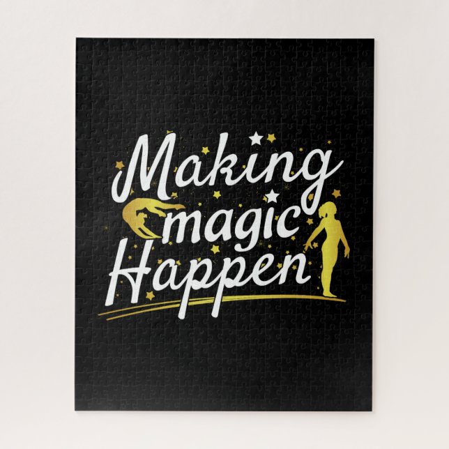 Women's Gymnastics Making Magic Happen Quote Jigsaw Puzzle (Vertical)