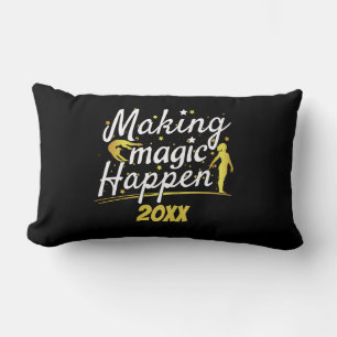 Women's Gymnastics Making Magic Happen Quote Lumbar Cushion