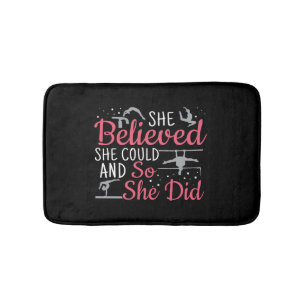 Women's Gymnastics - She Believed She Could Bath Mat