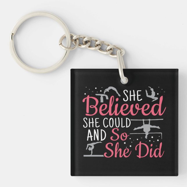 Women's Gymnastics - She Believed She Could Key Ring (Front)