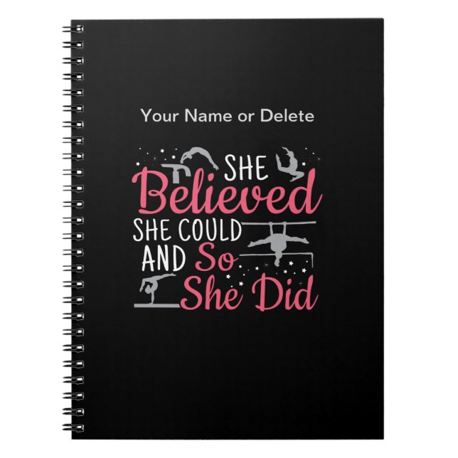 Women's Gymnastics - She Believed She Could Notebook (Front)