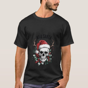 Womens Hail Santa Reindeer Skull Goth Hail Satan C T-Shirt