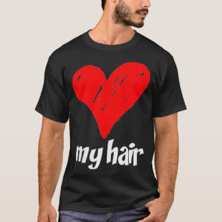 Womens Hair Length Check Measurement with Backprin T-Shirt