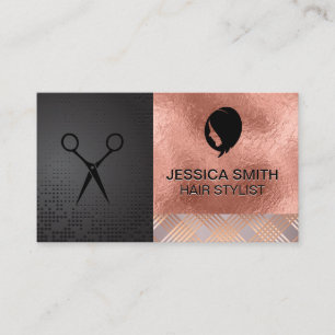 Womens Hair Rose Foil Gold Abstract Pattern Business Card