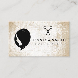 Womens Hair   Salon Scissors   Grunge Business Card