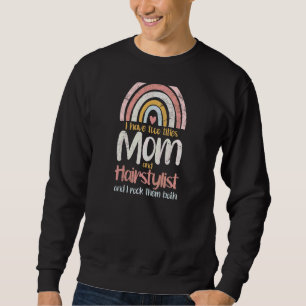 Womens Hair Stylist Mum Boho Rainbow Mothers Day H Sweatshirt